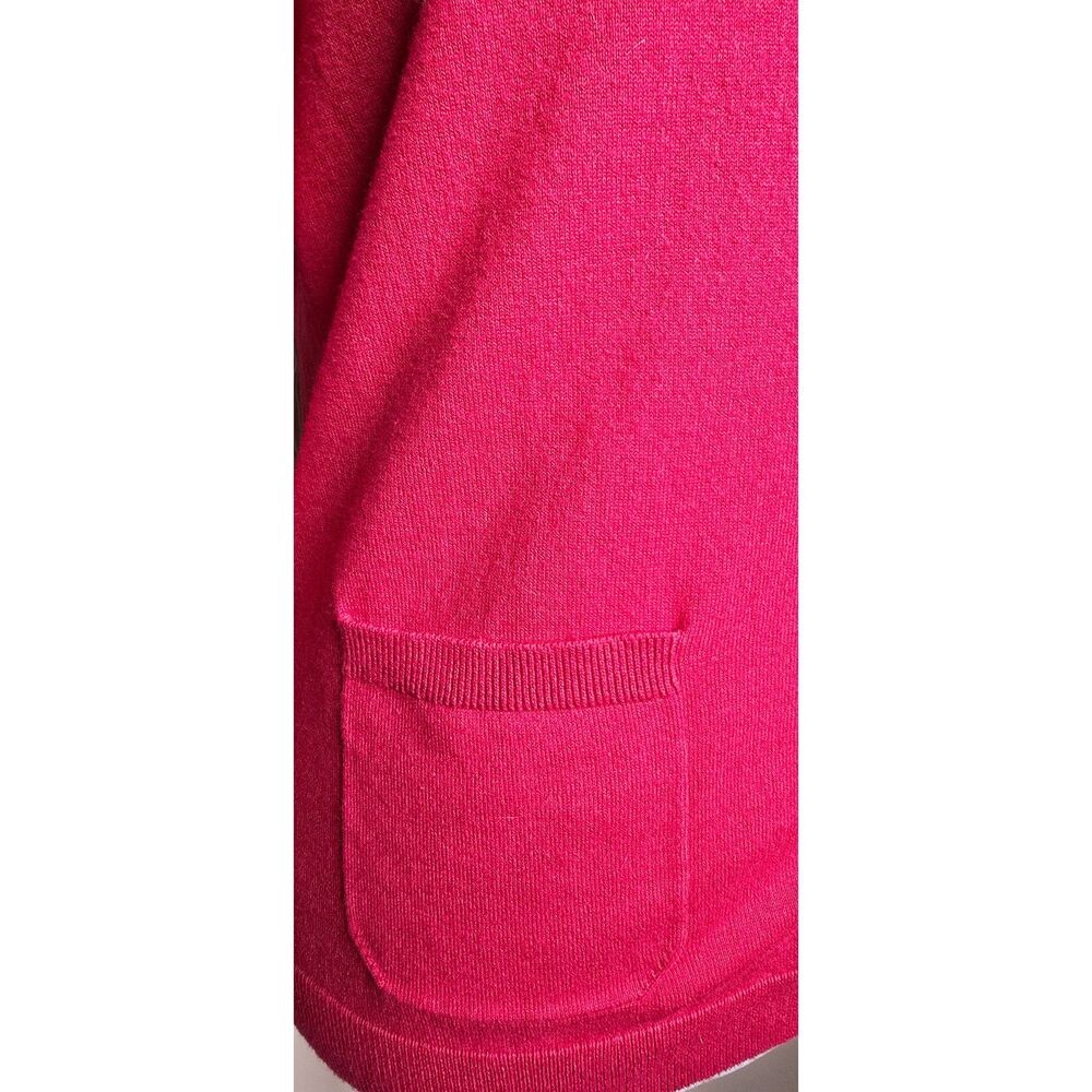 Talbots Raspberry Red Pima Cotton Blend Button Front Cardigan Sweater Small - Picture 8 of 13